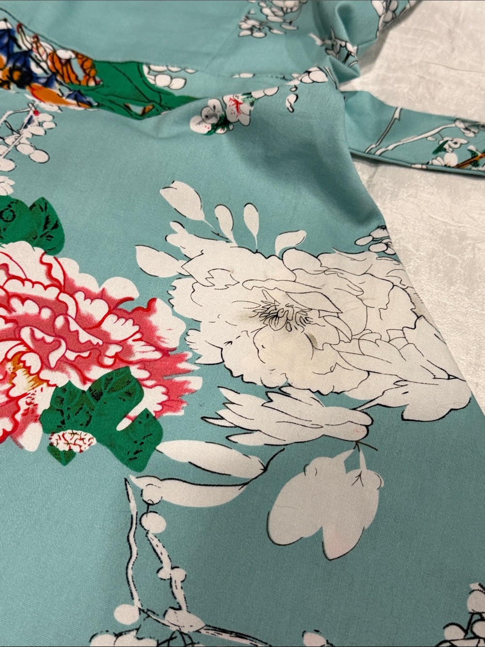 Vintage Inspired 50s Floral Swing Dress Tie Waist Large - Picture 10 of 11